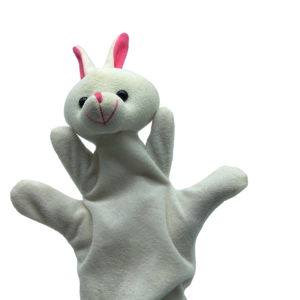 Early Education Rabbit Bunny Hand Glove Puppet Doll Stuffed Animal Plush 6"